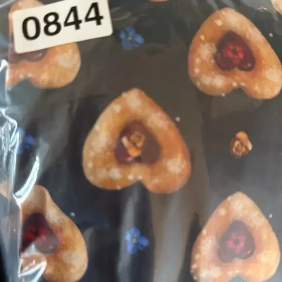 Rachel Antonoff Long Sleeve Mini Laura Dress 100% Cotton Heart Cookies Tie Neck - Picture 12 of 12